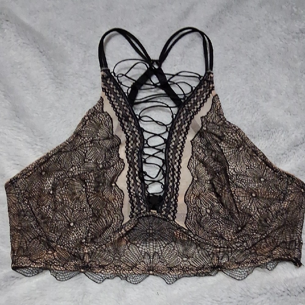 Victoria's Secret Lace Up High Neck Bralette